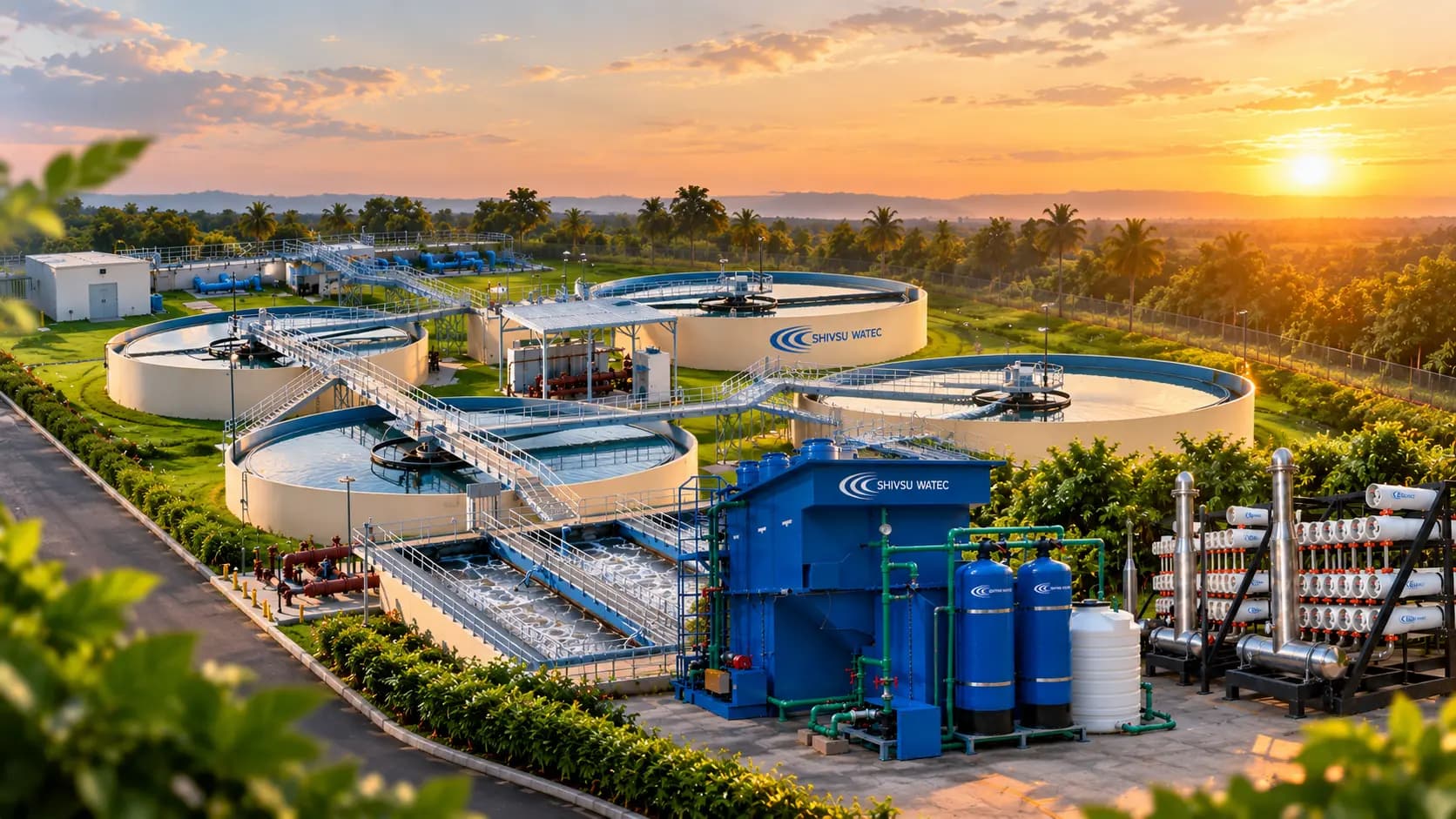 Industrial water treatment plant